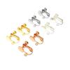 Clip para Oreja sin Perforación Disco de 8 mm Clip para Oreja de Tornillo de Cabeza Plana con Anillo para Colgar Estilo Estudiante Ajustable Accesorios para Joyería DIY