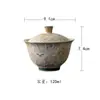 Conjunto Gaiwan de Cerâmica Raposa de Nove Caudas Pintado à Mão para Uso Doméstico, Conjunto Retro de Tigela e Xícara de Chá, Conjunto de Chá Kung Fu, Não Queima ao Toque