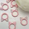 Anillo de Cuentas con Orejas de Gato DIY Cadena para Teléfono con Pintura en Spray y Laca Cadena Hecha a Mano Joyería Accesorios de Aleación Colgante Aleación de Zinc Laca