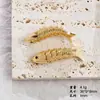 Banho de Ouro Real, Galvanoplastia Conservadora de Cor, Pingente de Peixe Dourado Koi, Joias Artesanais DIY, Acessórios para Pulseira, Colar, Brinco