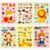 Transfronteiriço Novo 6 Peças/Pacote Animal de Olhos Grandes Características Faciais Quebra-Cabeça Adesivos de Rosto que Muda Desenho Animado Fofo Decoração de Mesa Colagem Atacado