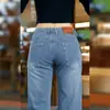 Jeans Nova Tendência Outono Estilo Coreano Masculino Elástico Slim Fit Calça Reta Moda Masculina Versátil Casual Calça Longa