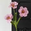 Flor artificial de tulipán de tres cabezas de película 3D para decoración de escenas de boda, decoración de alta gama para el hogar, flor artificial para comercio exterior, flor artificial
