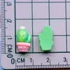 Mini Bambú Verde Té de Leche Coco Árbol Dinosaurio DIY Pegamento Cremoso Parche de Resina Tortuga Pulpo Joyería Accesorios