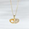 Colección de collares de vida marina para mujer cobre con incrustaciones de circonio chapado en oro real colgante estrella de mar delfín pez dorado cadena clavicular collar femenino