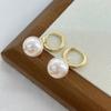Exquisitos pendientes de perlas para mujer, populares pendientes de perlas con diseño de nicho de alta calidad, ligeros y de lujo con hebilla de dos orejas