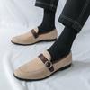 Comercio Exterior Talla Grande 46 Punta Puntiaguda Casual Zapatos de Cuero Mocasines Estilo Británico Zapatos Tipo Frijol Modernos Slip-On Zapatos de Cuero Perezosos