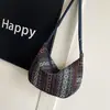 Bolso Cruzado de Hombro Único para Axila Otoño e Invierno Bolso de Mano Rayado Europeo y Americano para Mujer 2025 Nueva Moda Tendencia Versátil