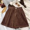 Shorts de Pana Anchos Estilo Retro Japonés para Mujer, Otoño e Invierno, Holgados, Adelgazantes, Versátiles, Elegantes, Shorts para Llevar con Botas