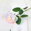Rosas artificiales para decoración del hogar y de bodas, flores artificiales para bodas, ramos coloridos de mano, ramos de rosas de seda