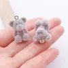 Figurinha de Animal de Resina Fofa Pingente de Urso Corrente de Celular DIY Chaveiro Acessório de Mochila