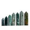 Planta Acuática Natural Ágata Cristal Hexagonal Pilar de Punta Única Piedra Cruda de Ágata Gema Pulida Pilar de Cristal Adorno Fabricante Mayorista