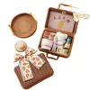 Caja de Regalo para Dama de Honor, Pequeños Regalos de Boda, Cesta de Mano de Mimbre para Boda, Set de Caja de Regalo de Té de Boda de Alta Gama, Dulces de Boda