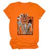 Estação Independente Europeia e Americana do eBay Nova Camiseta Café Abóbora Caveira Halloween Divertida Gola Redonda Manga Curta