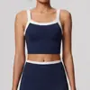 Sutiã Esportivo Europeu e Americano Transfronteiriço Novo Estilo Costas Bonitas Color Blocking Versátil Roupa de Yoga Colete para Mulheres Corrida ao Ar Livre Sutiã Esportivo