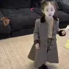 Vestido Feminino 26 Outono/Inverno Novo Estilo Infantil Estilo Coreano Solto Gola Lapela Casaco de Lã Feminino Elegante Quente Roupa de Fora