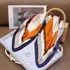 70 Bufandas de Seda con un Toque de Lujo, Moda Coreana Versátil Profesional Bufandas Pequeñas de Seda Imitación, Bufandas de Seda Estampadas Retro para Mujeres