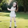Conjunto de menina estilo academia verão versátil novo infantil manga curta saia curta menina criança maior estilo coreano conjunto roupa esportiva