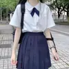 Camisa Uniforme Original Jk Azul Manga Corta Estilo Preppy Uniforme Otoño Estudiante Graduación Reunión Deportiva Uniforme de Clase del Campus Traje