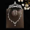 Coroa elegante de noiva Mori Super fada cocar conjunto de três peças novo colar acessórios de casamento brincos de aniversário casamento mulheres