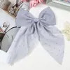 Novedad transfronteriza color sólido ángulo flotante lazo accesorios para el cabello diarios diamante estilo coreano fresco pinza de pico de pato pasador para mujer