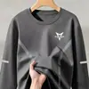 Moletom Masculino 2026 Gola Redonda Pulôver Solto Casual Camiseta Versátil Top Roupas Masculinas Camisa de Manga Longa Camada Base Masculino