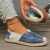 Zapatos Casuales de Verano para Mujer, Estilo Nuevo, Patchwork de Mezclilla, Suela Plana, Suelas Suaves y Cómodos, Slip-On