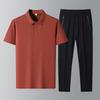 Conjunto deportivo informal de verano de seda helada para hombre, camiseta polo de manga corta de secado rápido, pantalones cortos y tres piezas