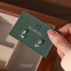 Aretes de botón de tulipán de ágata blanca de plata esterlina s925 para mujer, aretes de circonita de lujo ligero de moda para combinar con todo, joyería de temperamento de nicho