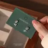 Pendientes de Plata de Ley S925 Ágata Blanca Tulipán para Mujer, de Moda y Versátiles, Lujo Accesible Pendientes de Circonita Joyería Elegante de Nicho