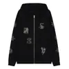 Cardigan com Zíper e Padrão Animal Gótico Europeu e Americano Jaqueta com Zíper de Manga Longa Estilo Gótico Loose Casual Unissex Hoodie