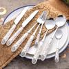 Vajilla con Mango de Cerámica, Vajilla de Acero Inoxidable Estilo Occidental, Cuchillo, Tenedor, Cuchara, Juego en Caja de Regalo, Cuchara de Acero Inoxidable, Vajilla de Regalo de Cerámica