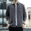 Camisa de trabajo de algodón de manga larga para hombre, camisa de estilo japonés, informal, holgada, para primavera y otoño, nueva