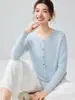 Estilo Básico Suave|Versátil Cárdigan de Punto 100% Cachemira Pura Consinee para Mujer Suéter Abrigo Simple para el Trabajo
