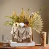 Set de Bolsas Tejidas con Flores Secas Estilo Nórdico Modelo de Fotografía Habitación Decoración de Ramo Natural Adornos DIY Flores Prensadas