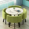 Mesa e Cadeiras Simples Modernas para Negócios e Recepção de Convidados, Mesa Redonda Pequena para Lanchonete de Chá com Leite, Mesa de Jantar