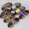 Espelho de Guidão de Motocicleta Óculos Retro Estilo Harley à Prova de Vento Areia Veículo Elétrico Capacete Meio Capacete Respirável e Seguro