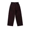 Pantalones de pana gruesa con forro polar vintage de pierna ancha para mujer, para otoño e invierno, de cintura alta, adelgazantes, holgados, hasta el suelo, de traje, rectos