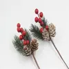 Acessórios de Árvore de Natal Transfronteiriços Folhas de Pinheiro Pinhas Frutas Vermelhas Artificiais Galhos com Frutas Série de Barbante Natal