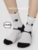85349 Calcetines de Otoño para Mujer Lindos de Dibujos Animados hasta la Pantorrilla Sin Costuras Deportivos Calcetines Largos de Panda Calcetines de Algodón Grises