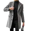 Gabardina casual de un solo botón para hombre 2026, gabardina de moda transfronteriza para hombre, en stock en Amazon, abrigo de lana de color liso para hombre de otoño e invierno