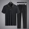 Camiseta Polo para Hombre Verano Color Sólido Manga Corta Camiseta Holgada Traje Casual para Hombre Pierna Recta Deportivo Casual Pantalones de Hombre