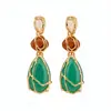 Pendientes de Borla Geométricos de Gota de Agua de Resina Transfronterizos Europeos y Americanos, Pendientes Personalizados de Estilo Vintage, Pendientes de Lujo Ligero y Alta Gama