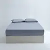 Juego de tres piezas de funda de almohada y funda de colchón de satén 100% algodón, apto para todas las estaciones, protector de colchón para camas individuales y dobles, ropa de cama de hotel