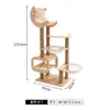 Marco para Gatos de Madera Maciza, Casa para Gatos Cápsula Espacial Grande, Árbol para Gatos con Rascador Integrado, Plataforma para Saltar, Suministros para Gatos Antirrasguños