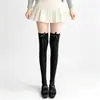 Calcetines puramente deseables hasta la rodilla con lazo, calcetines largos de otoño para chica dulce JK Lolita, medias grises, estilo ballet sexy