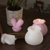 Novo espelho orelhas de coelho tanque de armazenamento molde DIY artesanal gotejamento goma aromaterapia gesso vela copo molde de silicone