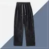 Calça comprida casual estilo americano para homens, calça reta de perna larga retrô moderna, calça esportiva de corte solto, novo estilo da moda