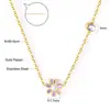 Collar Transfronterizo de Joyería con Goteo de Aceite Flor de Margarita Pequeña Corona Dulce Colgante de Mariposa Cadena para Clavícula Collar de Acero Inoxidable para Mujer