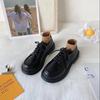 Estilo Universitario con Cordones Planos de Suela Gruesa Zapatos Pequeños de Cuero Estudiante Lolita Japonesa JK para Mujer 21 Nuevos Zapatos de una Sola Capa de Estilo Coreano Versátiles